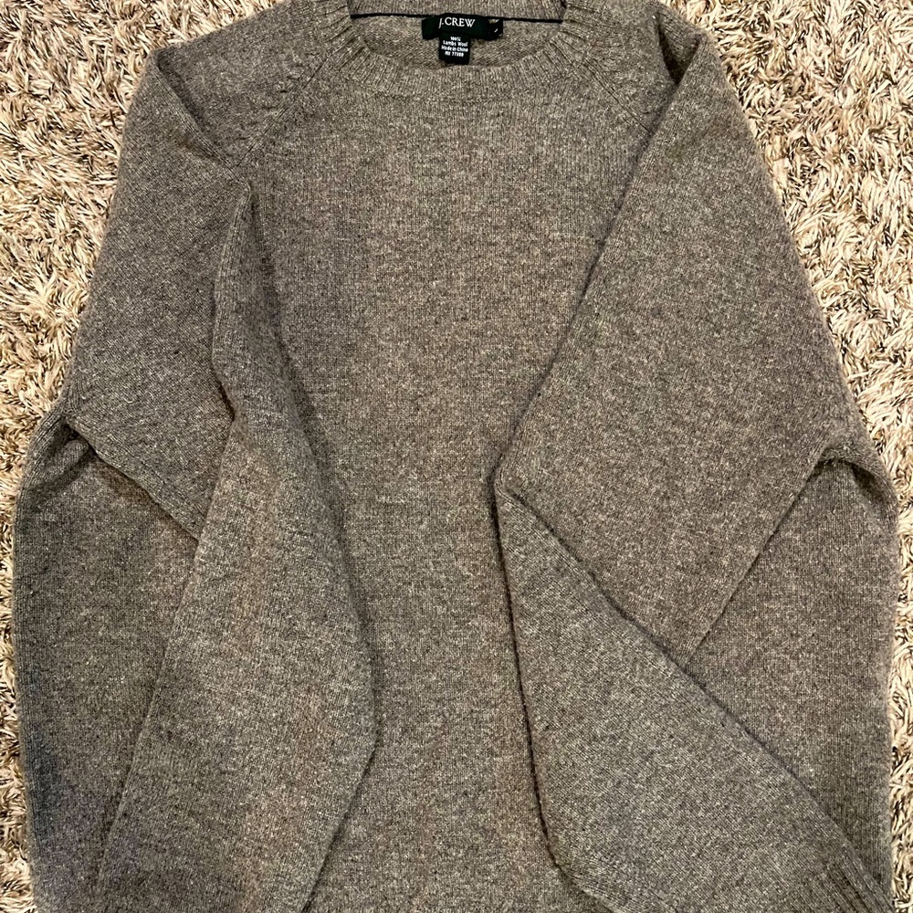J. Crew mens wool sweater, heather gray, size large